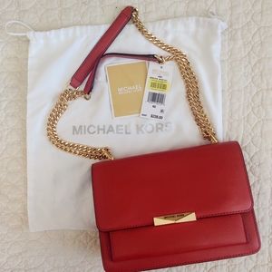 MICHAEL KORS Red Leather Shoulder Bag
